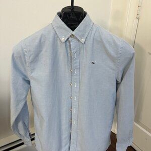Vineyard Vines Whale Shirt Boys Large(16) light Blue Long Sleeve Button Down